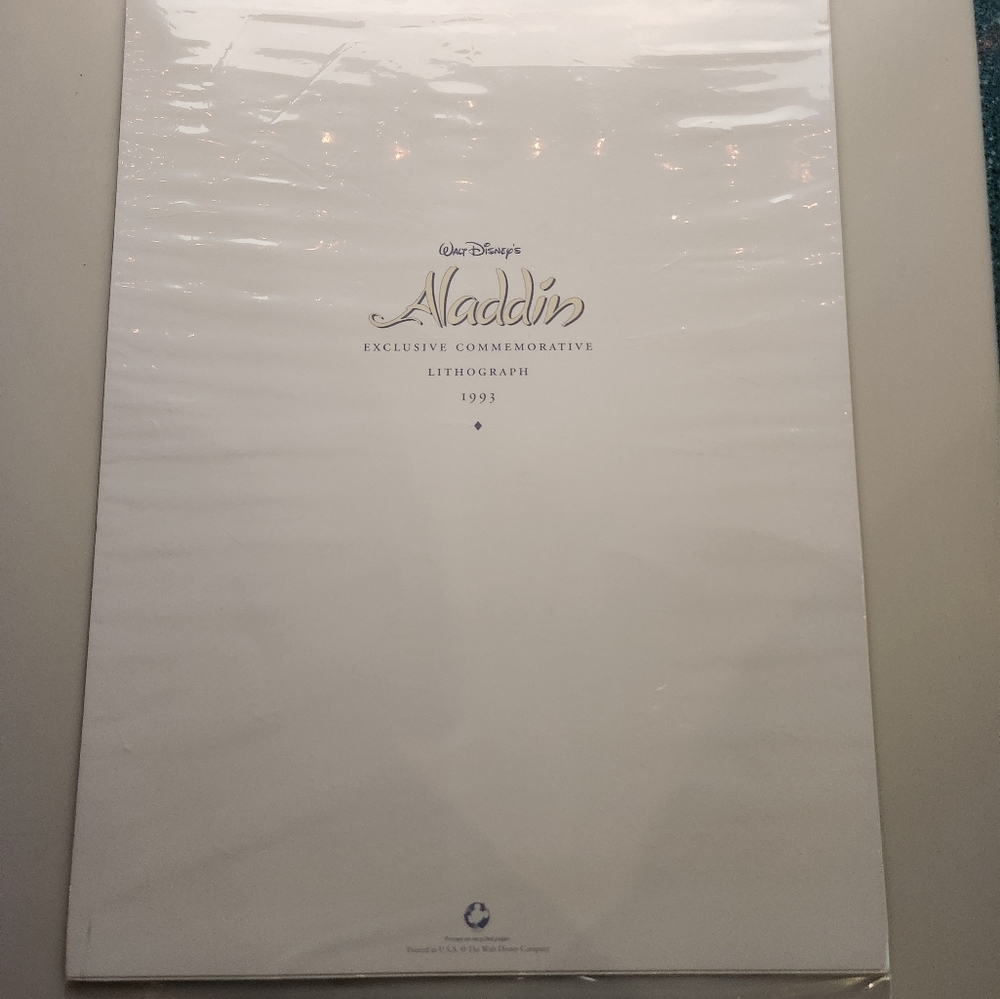 Lithograph disney Aladdin and Jasmine 1993 - Picture 4 of 4